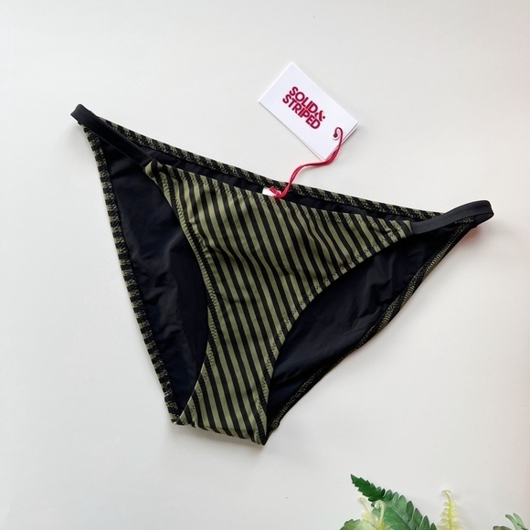 SOLID AND STRIPED Morgan Bottom Olive Micro Stripe - Picture 2 of 6